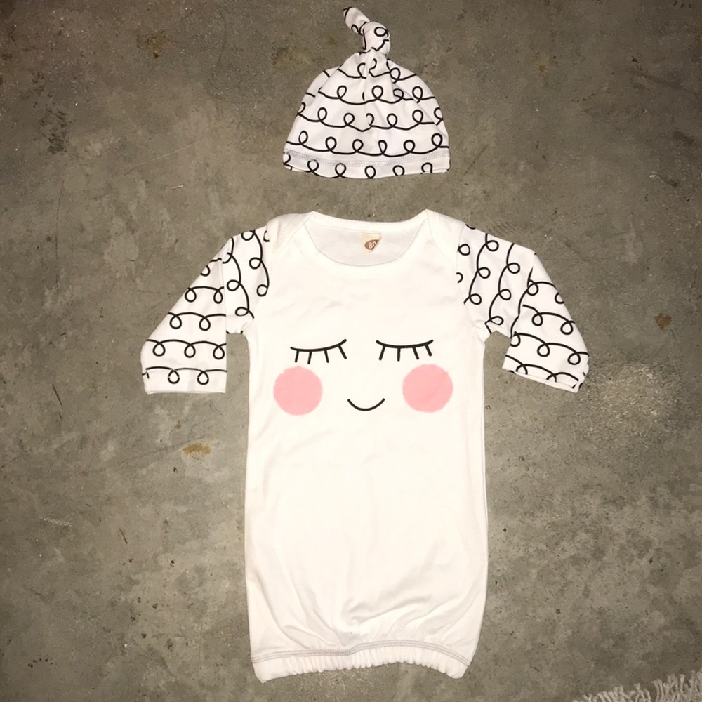 NEW baby Nightgown and Hat set/ cute and comfy 💕